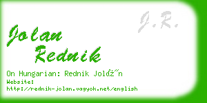 jolan rednik business card